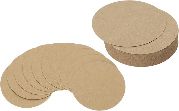 PATIKIL 3inch Circle Card Stock, Kraft Color