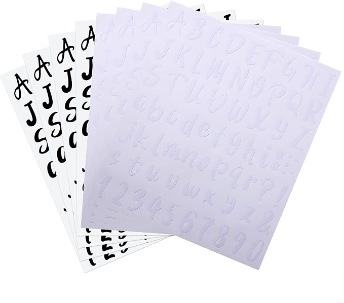 Outus 576 Pcs 8 Sheets Letters Stickers Vinyl Alphabet Number Decals Back to