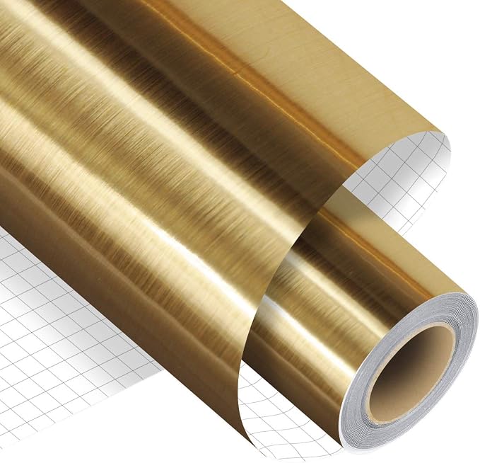 Brushed Gold Permanent Adhesive Vinyl Roll