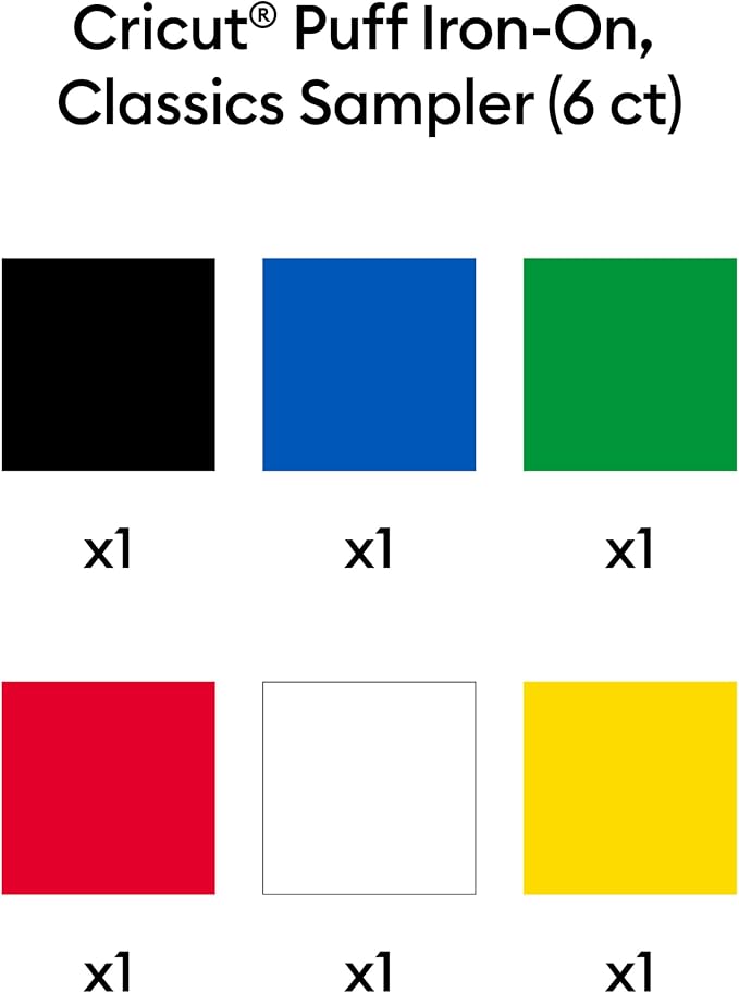 Cricut® Puff Iron-On, Classics Sampler - 12 in x 12 in | HTV Heat Transfer Vinyl