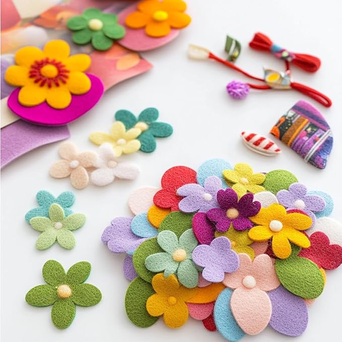 12" x 12" Felt Fabric Sheets for Crafts, Squares Felt Fabric Sheets, 1mm Thick