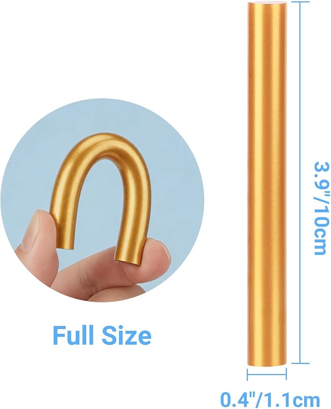 72 Pack Metallic Gold Hot Glue Sticks Full Size, 0.43x4 in Sealing Wax Sticks