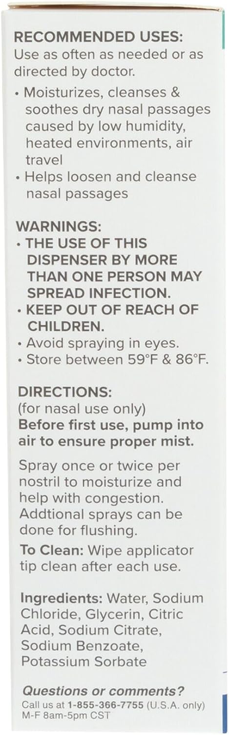 Dr. Talbot's Baby Saline Spray for Nasal Congestion, Dry Nose, and Mucus Flushing Relief - 1 fl oz - Gentle Pump Mist for All Ages