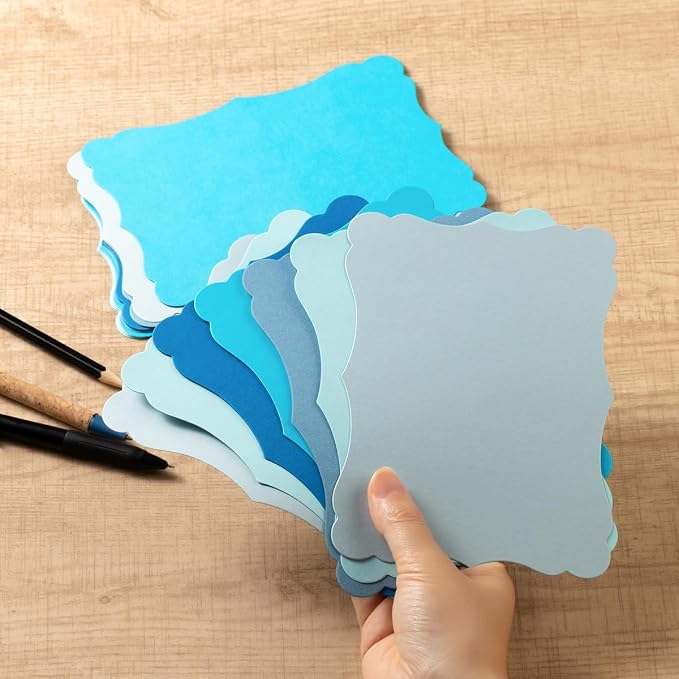 50 Pack Blank Kraft Greeting Cards, 5 Colors, 5x7IN | Thick Cardstock Paper