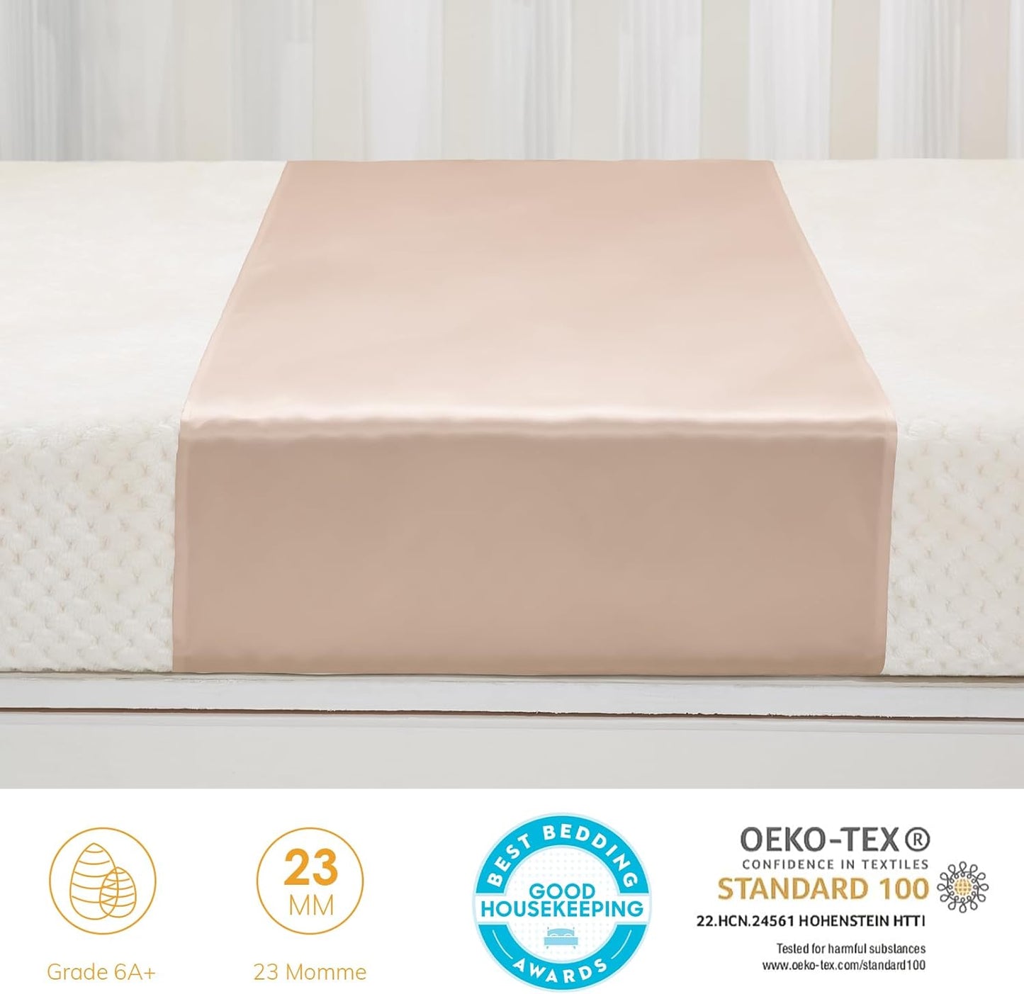 PROMEED 100% Mulberry Silk Crib Sleeve for Baby Hairloss and Bald Spot, Oeko-TEX Certified 23 Momme Silk Giraff Nursery Bedding Sheets for Bassinets/Cradles/Cots/Cribs (Green Giraff)