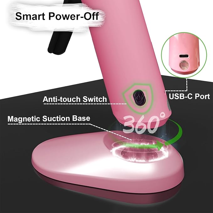 MONVICT Cordless Hot Glue Gun Kit, USB-C Rechargeable Mini Pink Glue Gun