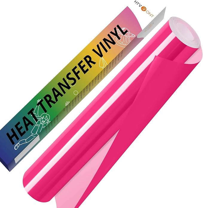 HTVRONT Neon Pink HTV Vinyl Roll