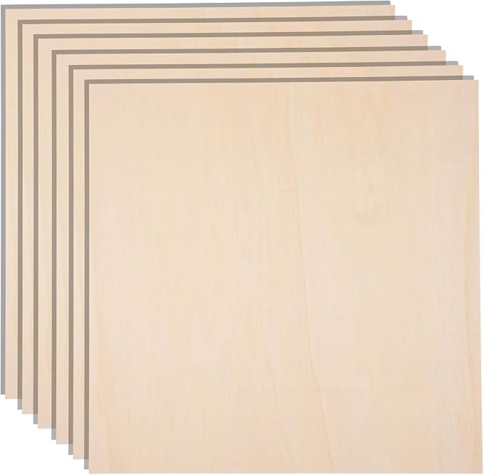 24 Pack 12 x 12 x 1/4 Inch-6mm Thick Basswood Sheets