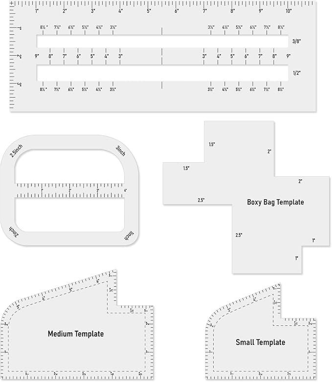 5Pcs Boxy Bag Making Templates for DIY Sewing Enthusiast | Bag Making Supplies