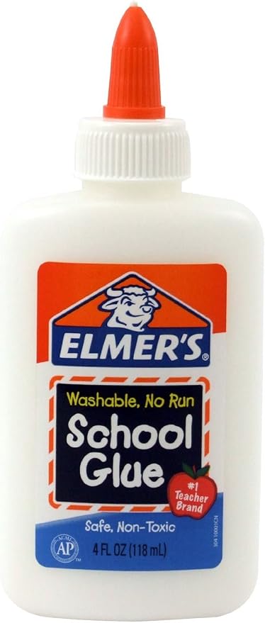 Elmer's Washable No-Run School Glue, 4 oz, 3 Pack