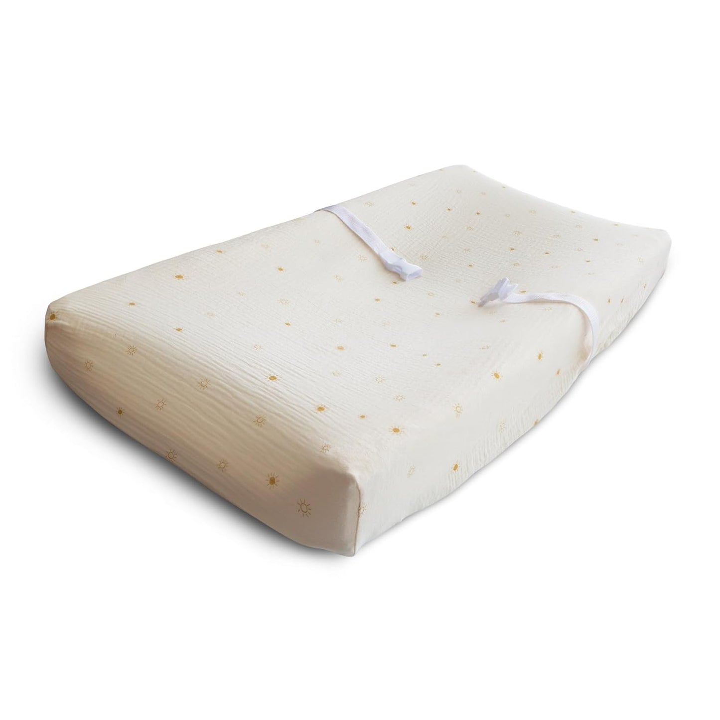 mushie Extra Soft Muslin Fitted Changing Pad Cover (Sun)
