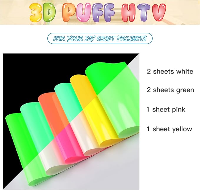 TransWonder Glow in The Dark 3D Puff Vinyl Heat Transfer