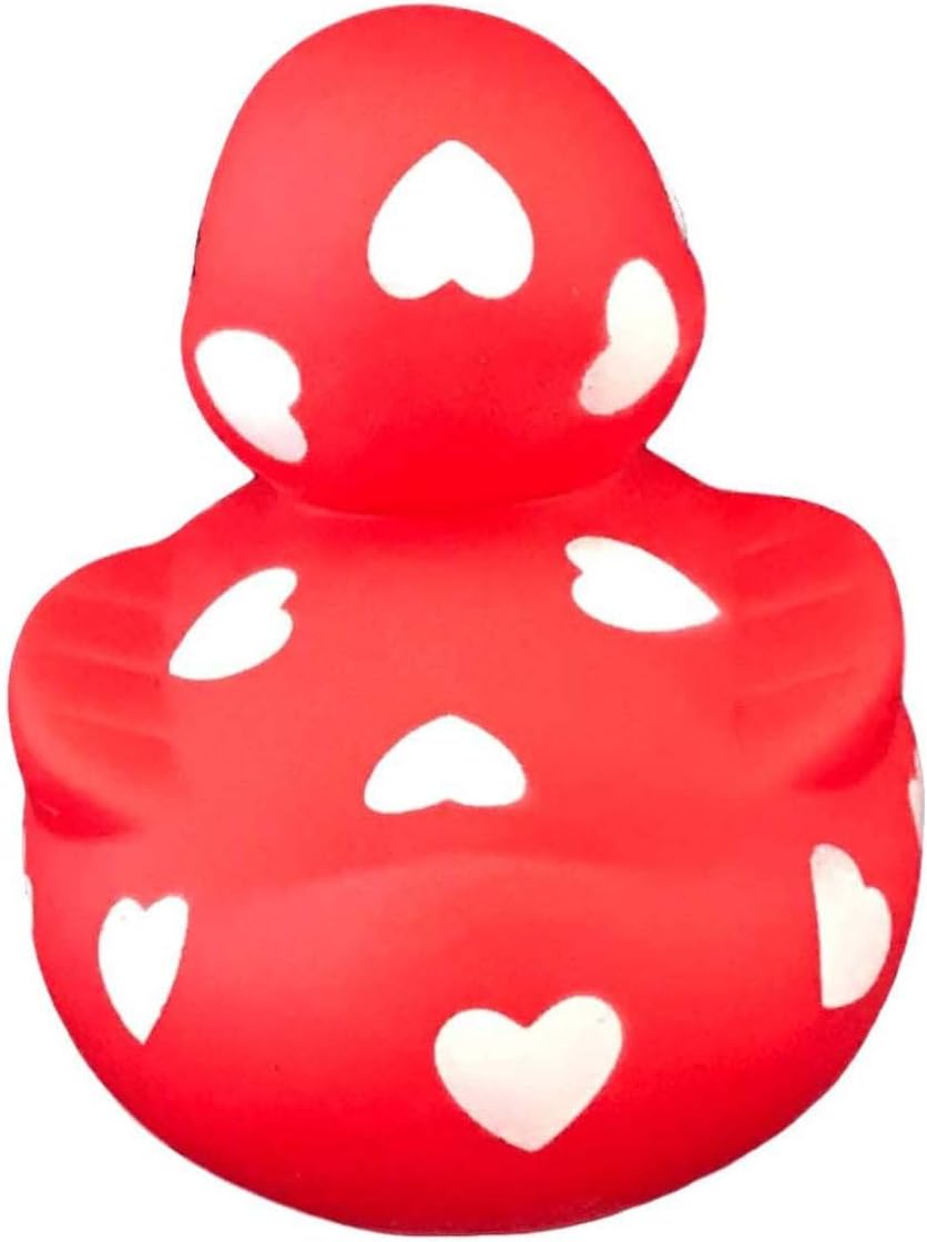 3" Valentines Sweetheart Rubber Duck [Squeaky, with Hole] - Baby Safe Bathtub Bathing Toy
