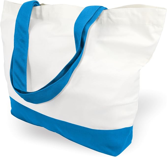 TOPDesign 1-Pack Super Strong Large 12oz Cotton Canvas Tote Bag, Reusable