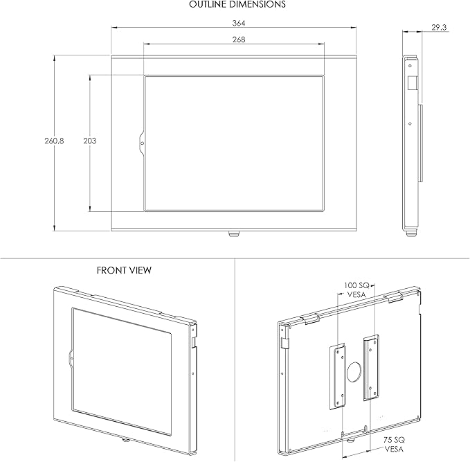 TABcare Locking Security Metal Case for Apple iPad Pro 12.9" 3/4/5/6 for Kiosk, POS, Store, Show Display (White, iPad Pro 12.9 3/4/5/6)