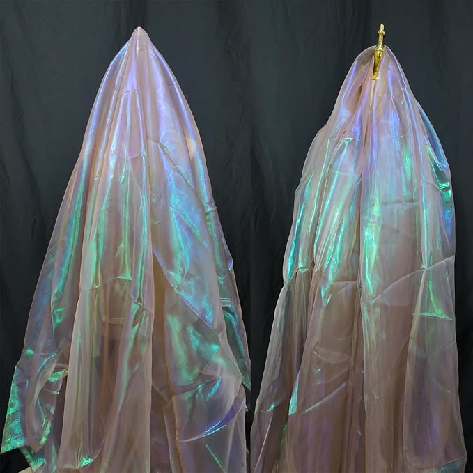 Coffee Brown Iridescent Organza Fabric