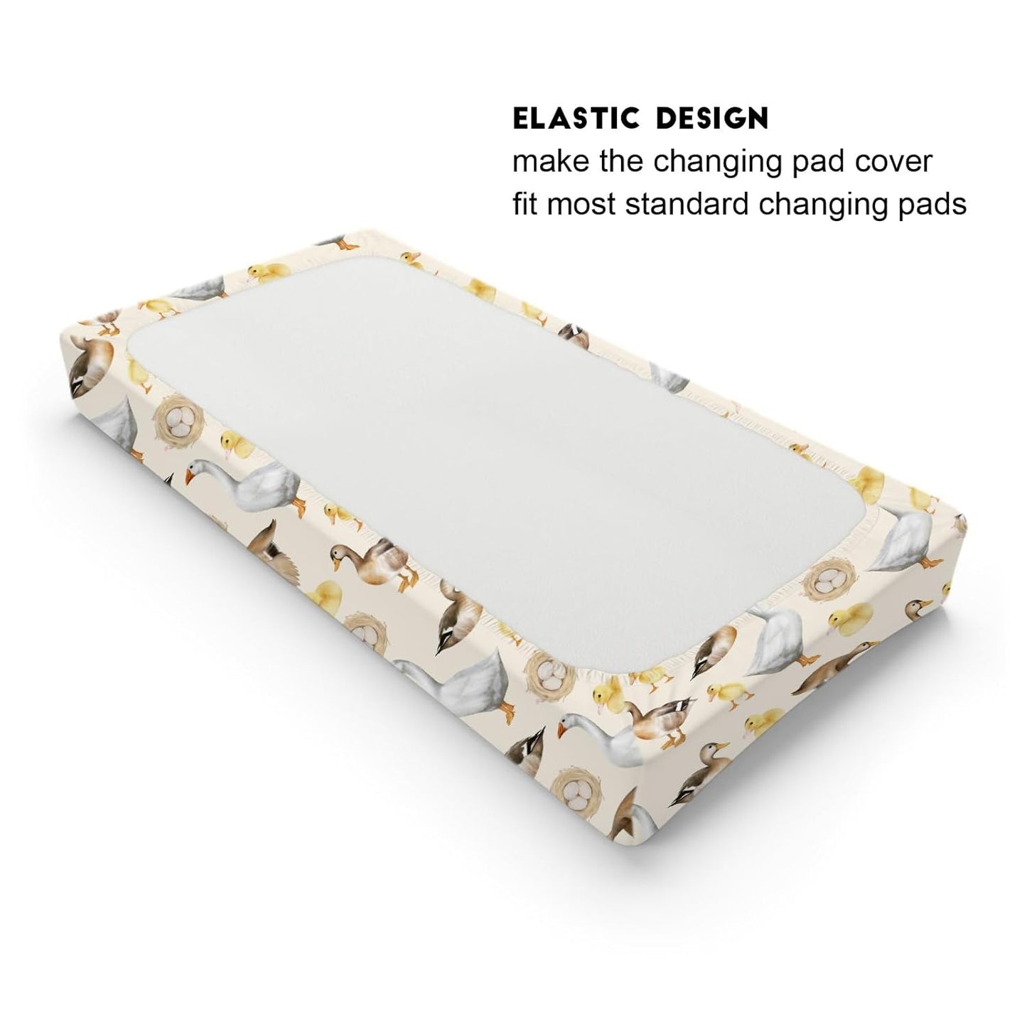 Watercolor Farm Ducks Eggs Baby Changing Pad Covers Wild Ducks Diaper Changing Table Sheets for Boy Girl Farm Animal Life Ultra Soft Breathable Stretchy Fitted Baby Changing Pad Table Mats 32''x16''