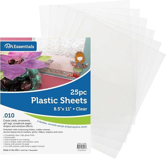 Accent Design Paper Accents Clear Plastic Sheets 8.5x11, .010" Thick,