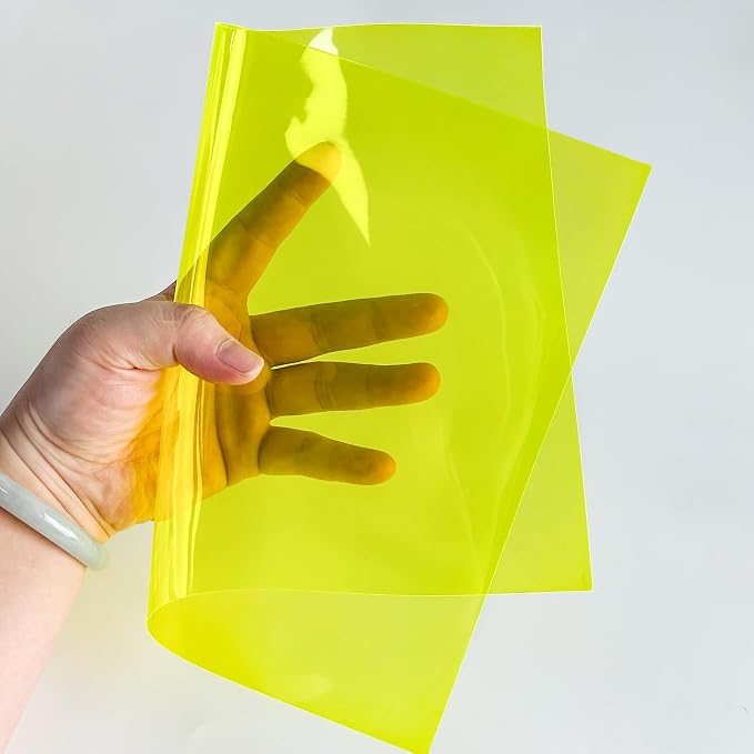 Transparent PVC Faux Leather Sheets, Glossy Waterproof Clear Vinyl Fabric
