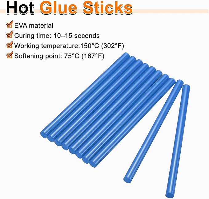 HARFINGTON 10pcs Hot Glue Sticks 0.43" Dia x 3.94" Long EVA Mini Hot Melt
