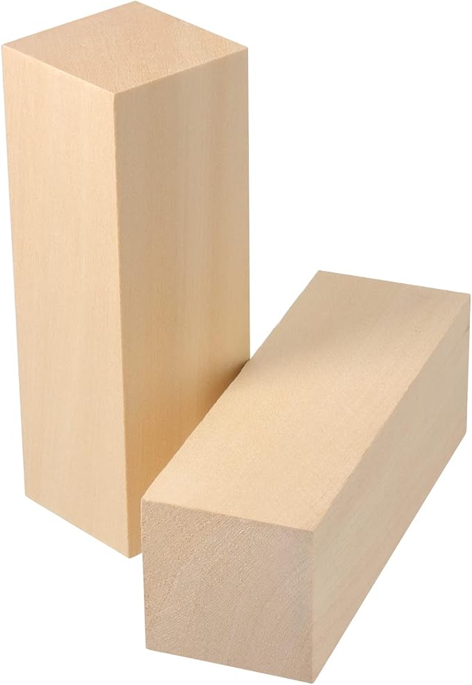 JOIKIT 10 Pack 6 x 2 x 2 Inches Basswood Carving Blocks, Unfinished Soft Wood