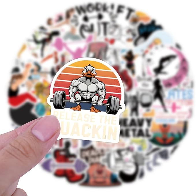 55 pcs Fitness Gym Workout Stickers, Motivational Weightlifting Yoga Exercise