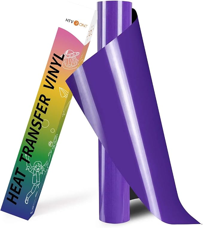 HTVRONT HTV Roll Heat Transfer Vinyl- 12" x 8ft Purple HTV Vinyl