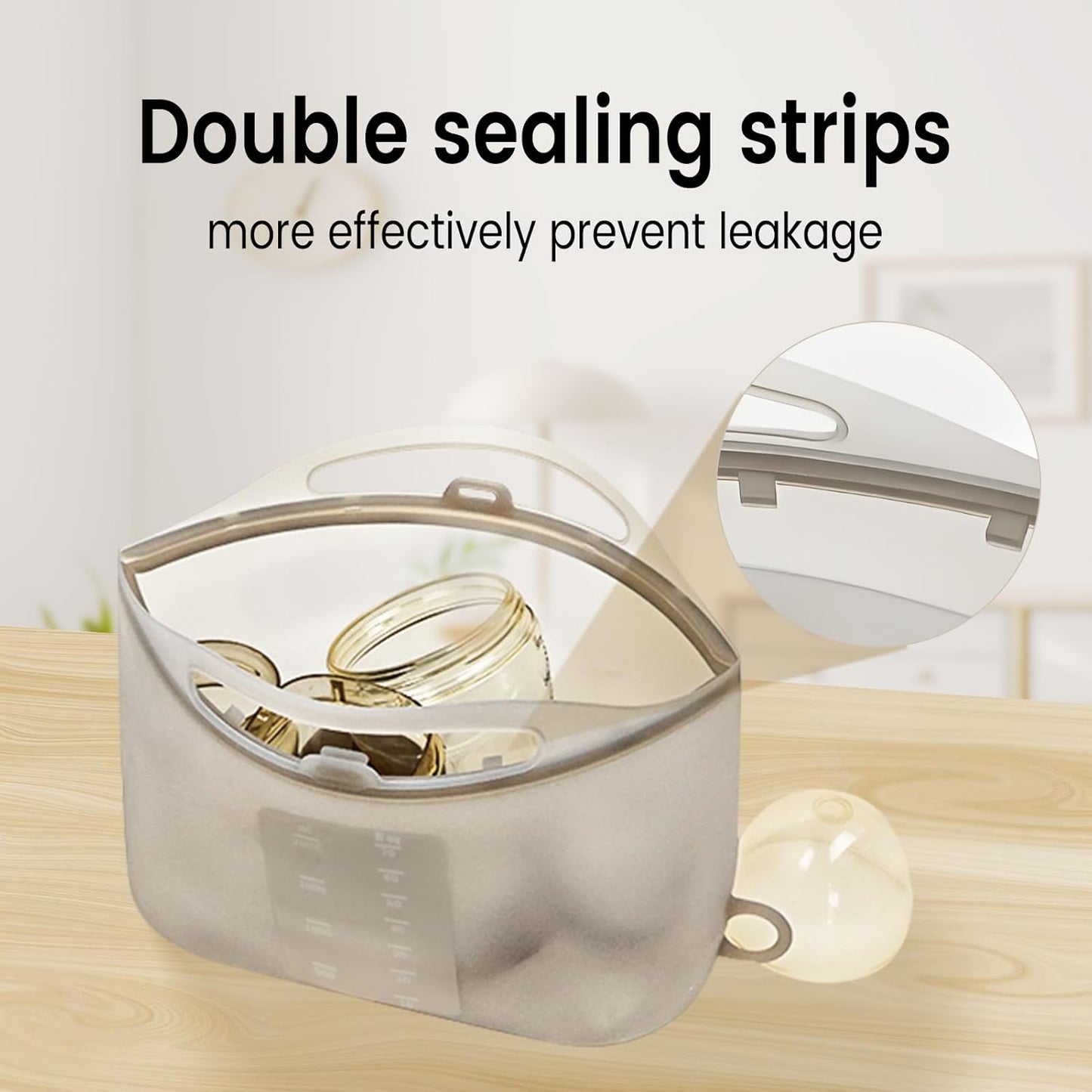 Silicone Microwave Steam Sterilizer Bag for Baby Reusable Quick Sterilizing Bag for Bottles Breast Pump Parts Toddler Accessories Great for Travel - 2000ml White