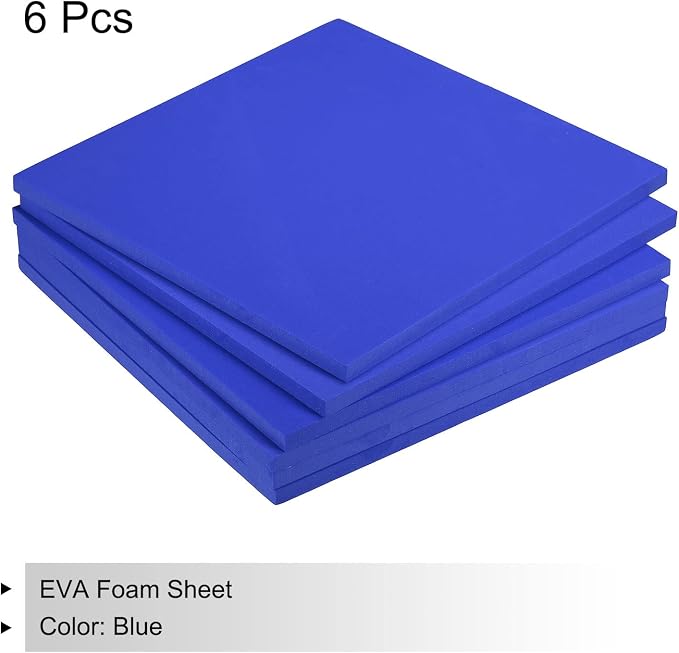MECCANIXITY EVA Foam Sheets Blue 9.8 Inch x 9.8 Inch 10mm Thick Crafts Foam