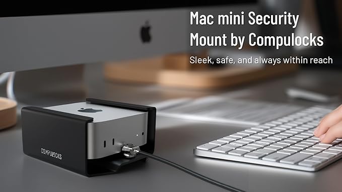 Mac mini M4 2024 Secure Mount with Keyed Cable Lock