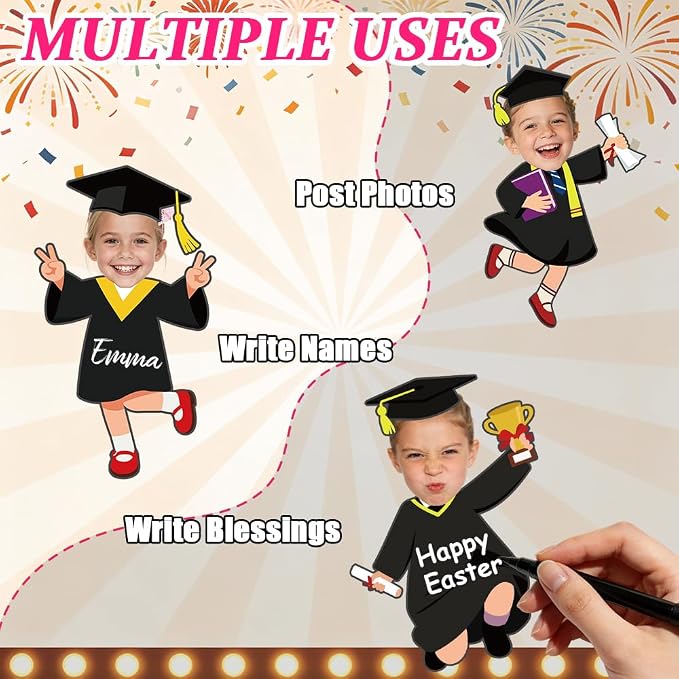 90 Set Graduation Hat Gown Cutout Graduation Bulletin Board Decoration Black