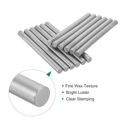 MECCANIXITY 12 Pcs Silver Cylinder Sealing Wax Stick Glue Gun Wax Seal Rod
