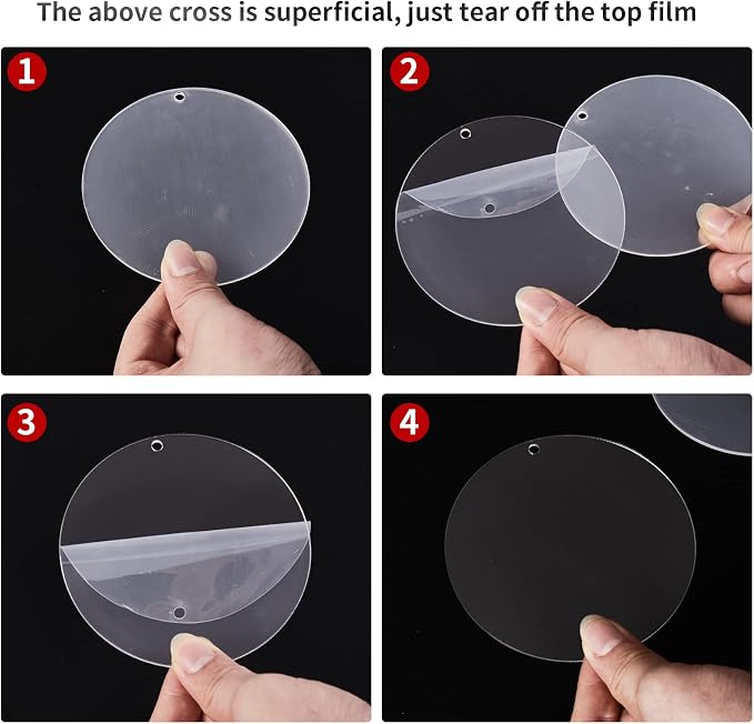 Acrylic Clear Ornament Circle Blanks, 3.5"/89 mm, 1/16" Thick | 50 Pieces