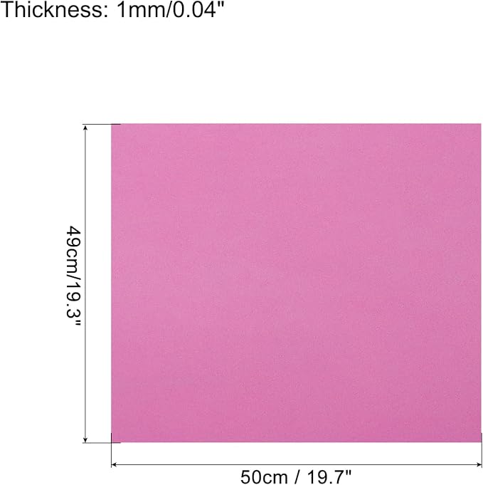 MECCANIXITY EVA Foam Sheets Rose Red 19.7 Inch x 19.3 Inch 1mm Thick Crafts