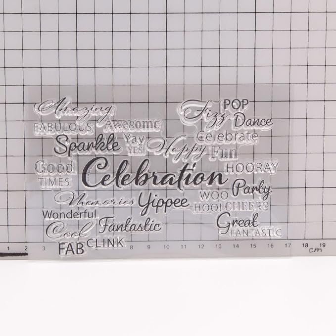 Celebration Words Background Clear Stamps Silicone Stamp Cards