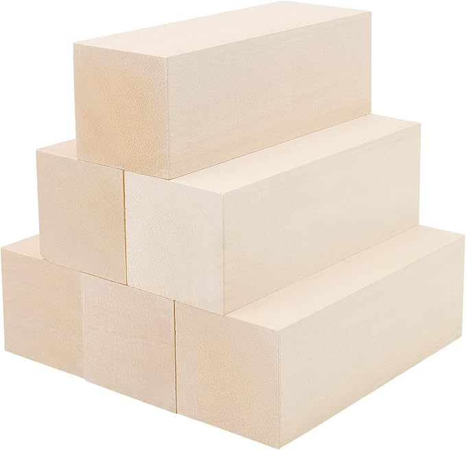JOIKIT 15 Pack 6 x 2 x 2 Inches Basswood Carving Blocks, Kiln Dried Whittling