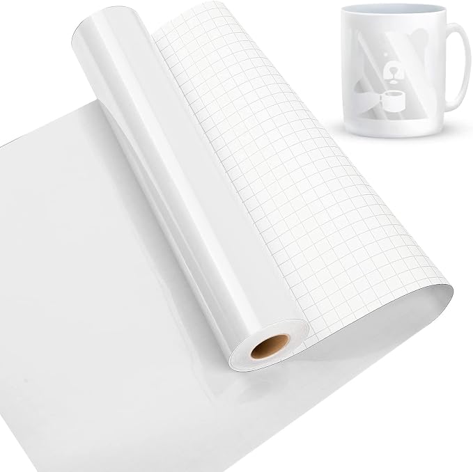 Glossy White Permanent Vinyl, Lya Vinyl Glossy White 12" x 50Ft Permanent