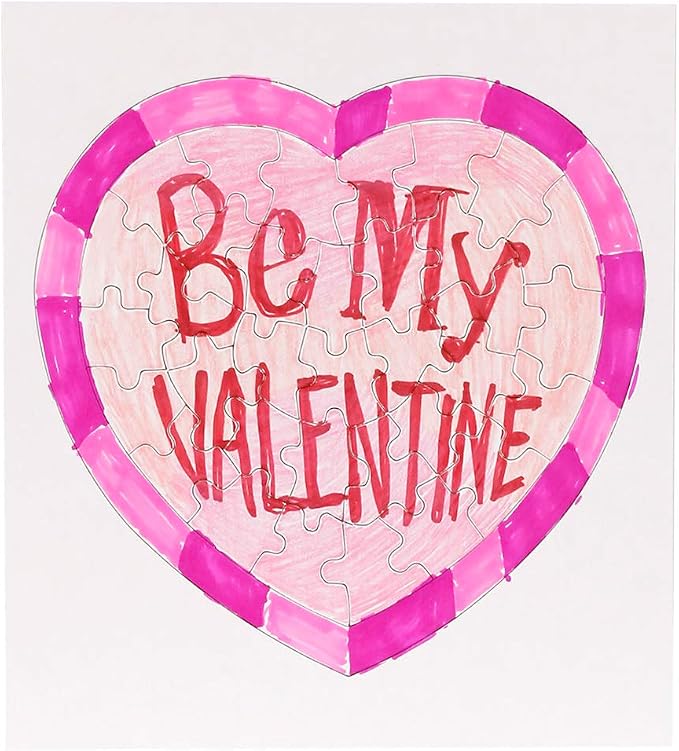 Hygloss 6 Blank Heart Puzzles – 8.5 x 9.5 Inches