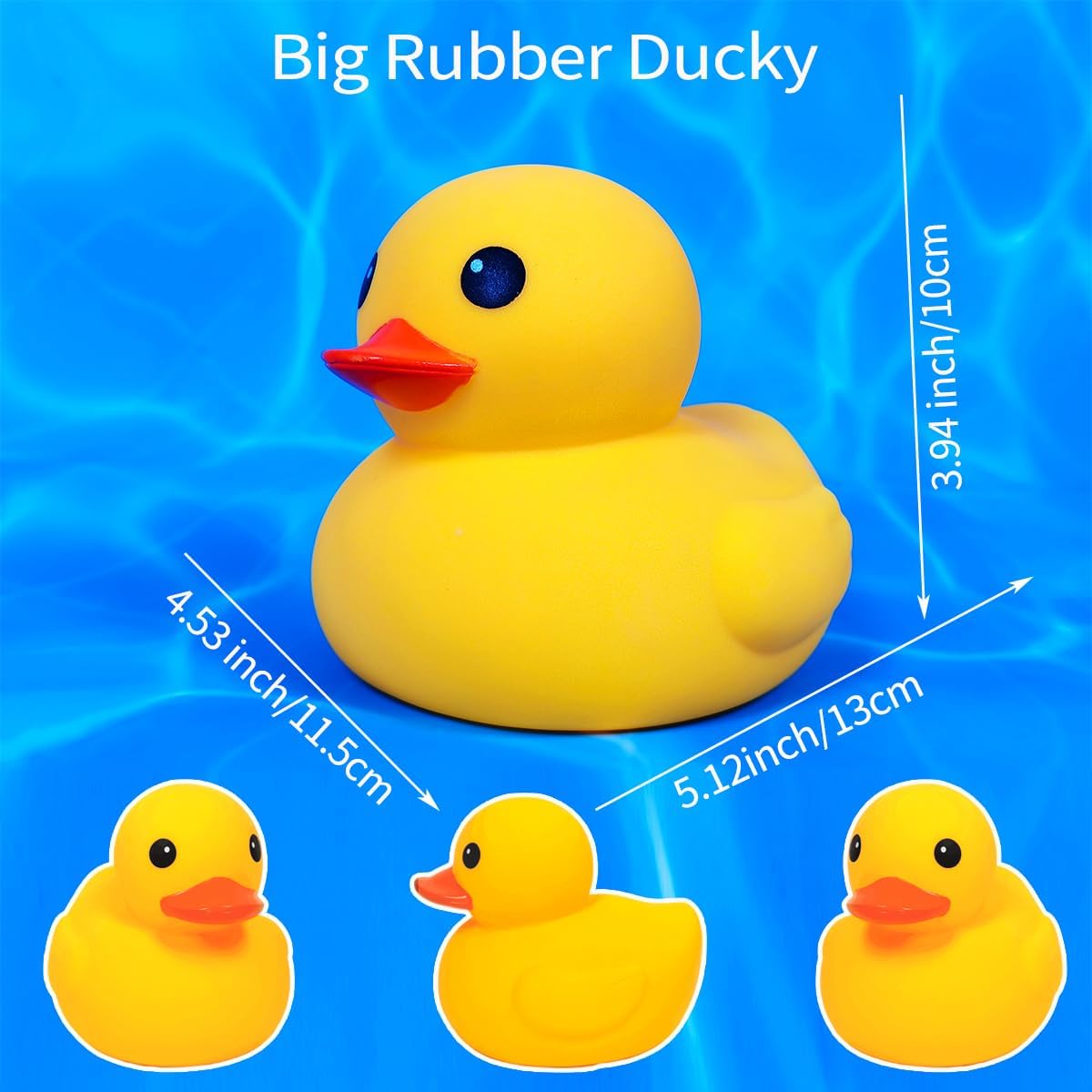 5 Inch 20 Pcs Kalafona Rubber Bathtub Duck/Duckie Waterproof No 'Bebe' No Hole Funny Bath Swimming Pool Toy Without Hole for Kids Birthday Party Favor Home Decor
