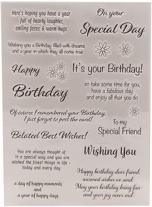 Special Day Blessing Words Clear Stamps Silicone Stamp Cards