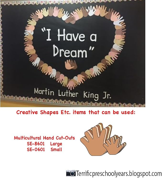 31 Pcs Multicultural Hand Creative Cut-Outs 5.5in