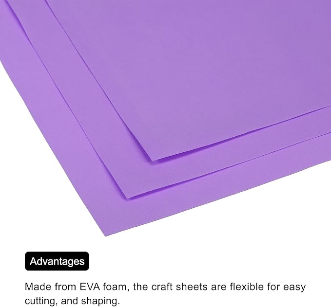 MECCANIXITY EVA Foam Sheets Dark Purple 19.7 Inch x 17.7 Inch 0.8mm Thick