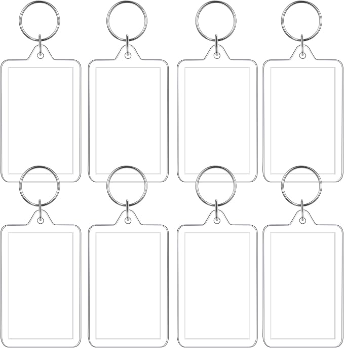 Yaomiao Acrylic Photo Frame Keychain Holder Photo Picture Insert Blank Keyring