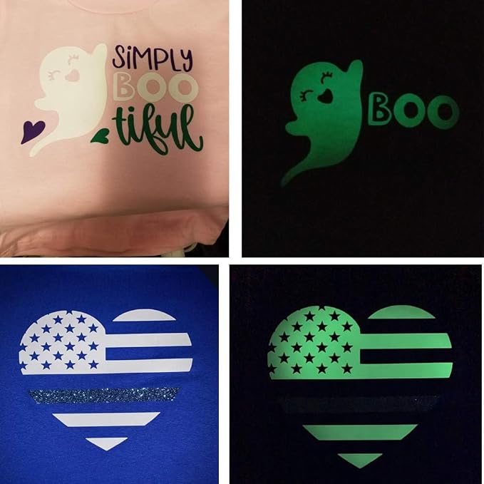 guangyintong Glow in The Dark Heat Transfer Vinyl Green 12" x 25ft | Luminous