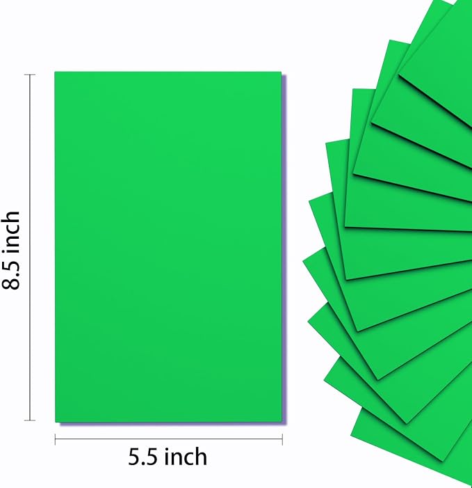 Do²ping Dark Green Foam Sheets Crafts, 8.5x5.5 Inch Eva Craft Foam Paper