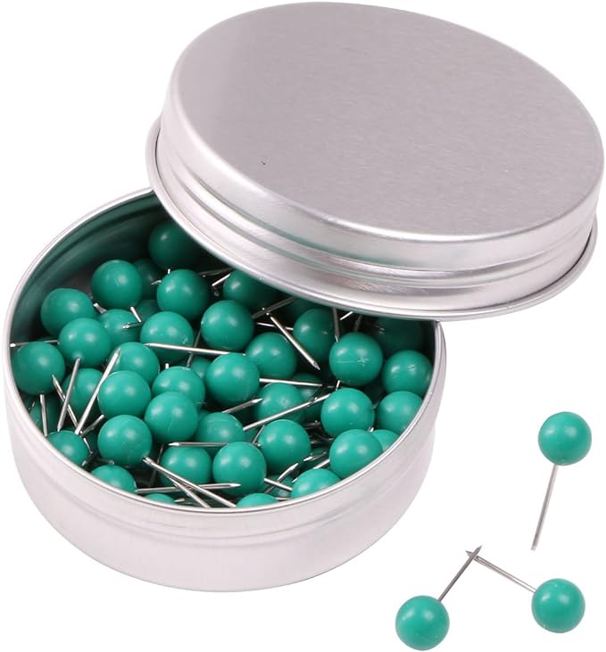 Tupalizy 100PCS 1/4 Inch Small Round Head Map Tacks Pins