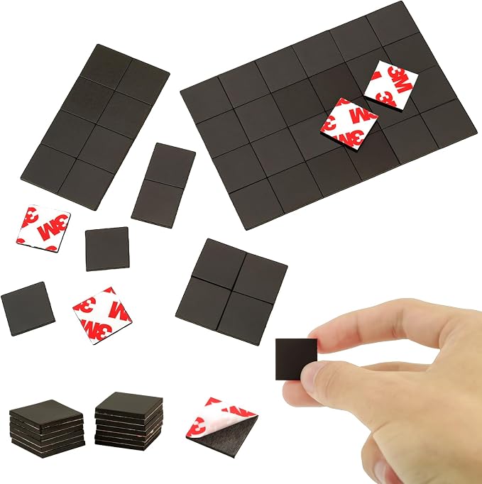 Magnetic Squares with Adhesive Backing, Self Sticky Pre-Cut Magnet Tape Strip
