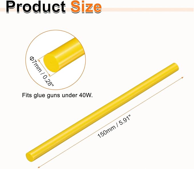 HARFINGTON 10pcs Hot Glue Sticks 0.28" Dia x 5.91" Long EVA Mini Hot Melt