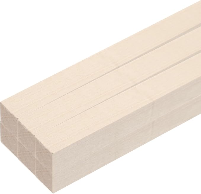 MECCANIXITY 6pcs Wood Sticks, 5/7"x 5/7" x 12" Rectangle Wooden Cube Wood