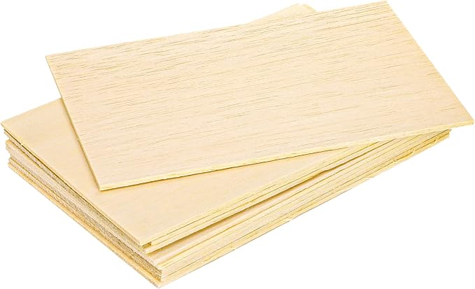 Okllen 150 Pieces Balsa Wood Sticks, Square Unfinished Balsa Wood Sheets Set